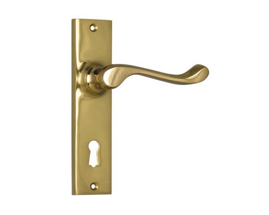 Fremantle lever on lever lock plate set - Polished Brass