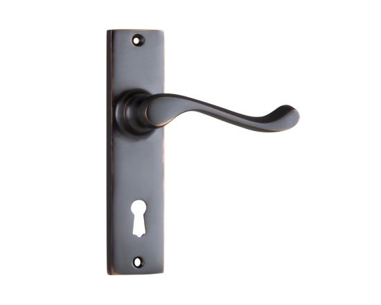 Fremantle lever on lever lock plate set - Antique Copper