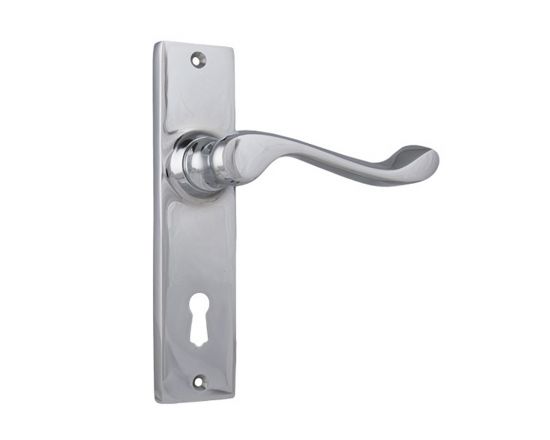 Fremantle lever on lever lock plate set - Chrome Plate