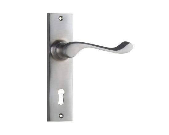 Fremantle lever on lever lock plate set - Satin Chrome
