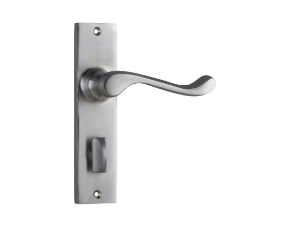 Fremantle lever on  privacy plate set - Satin Chrome