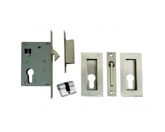 Windsor sliding door lock kit - Square flush pulls
