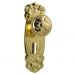 Stepney knob on privacy plate set - Polished Brass