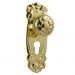 Stepney knob on Euro 48 plate set - Polished Brass