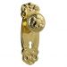 Stepney knob on lever lock plate set - Polished Brass