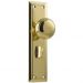 Richmond knob on privacy plate set - Polished Brass