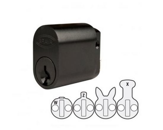 Oval 6 pin cylinder - BLK