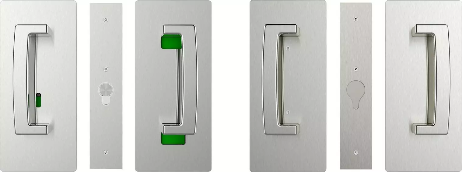 CL406 ADA Bi-Parting Magnetic Privacy Set - 34-40mm Door - SC CL406 ADA Bi-Parting Magnetic Privacy Set - 34-40mm Door - SC