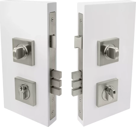 Double Turn Lock Kit Square 60mm B/Set - BN
