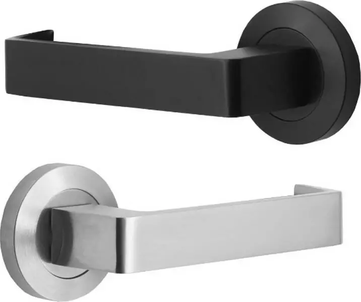 87 Lever On 53mm Round Rose  - SC/BLK 87 Lever On 53mm Round Rose  - SC/BLK