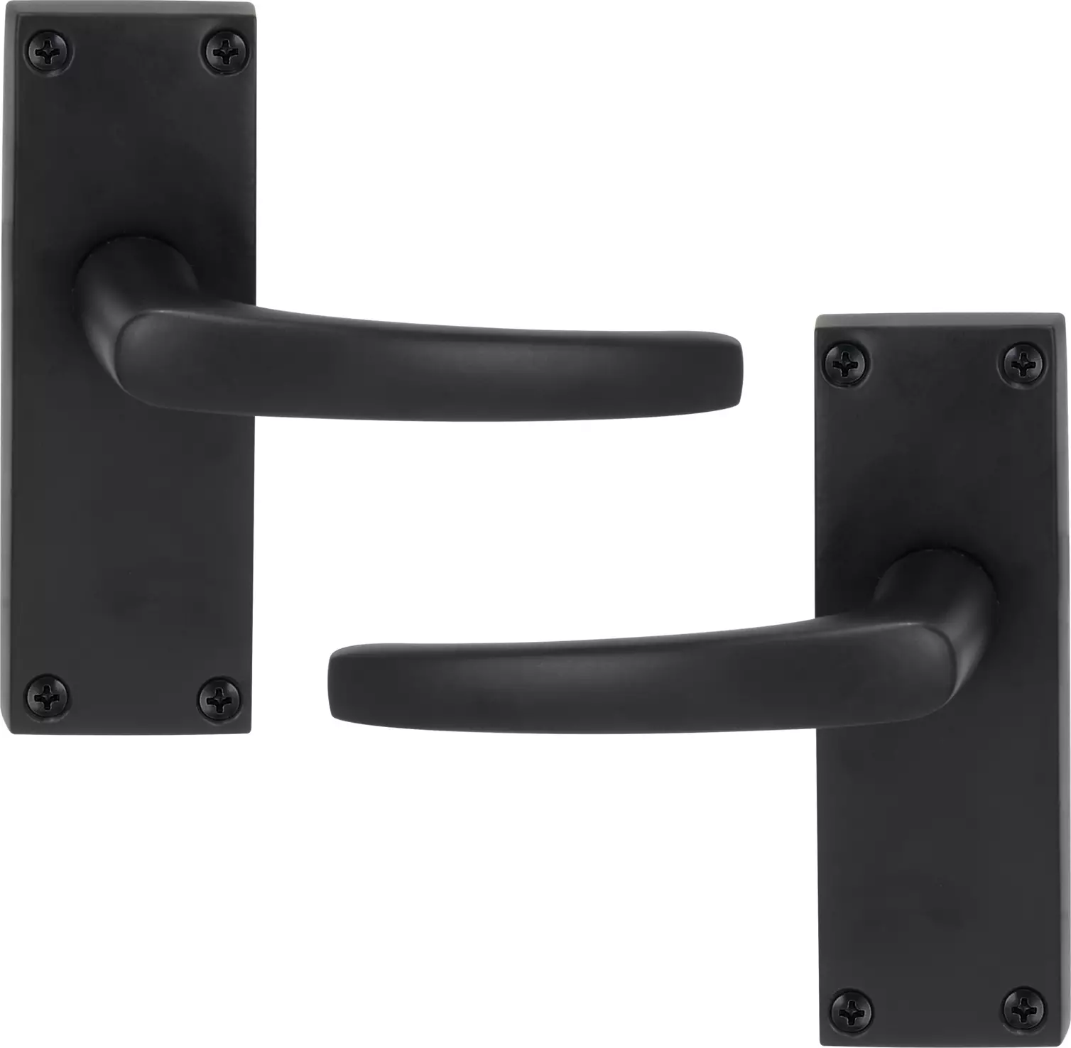 Contract Lever Set on 120 x 42mm Plate - BLK