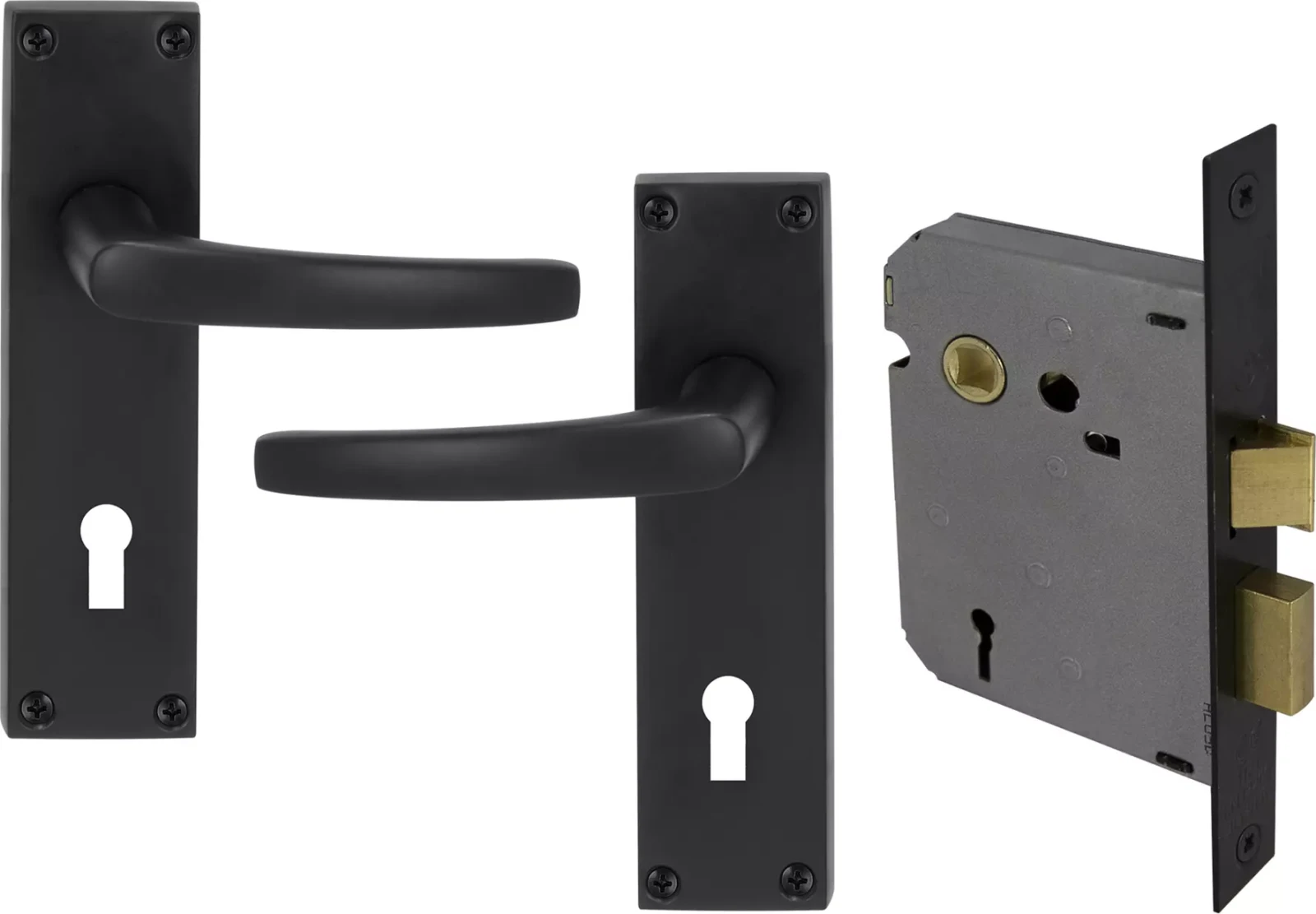 Contract Lock Contract Entrance Handle & 3 Lever Lock Kit - BLK
