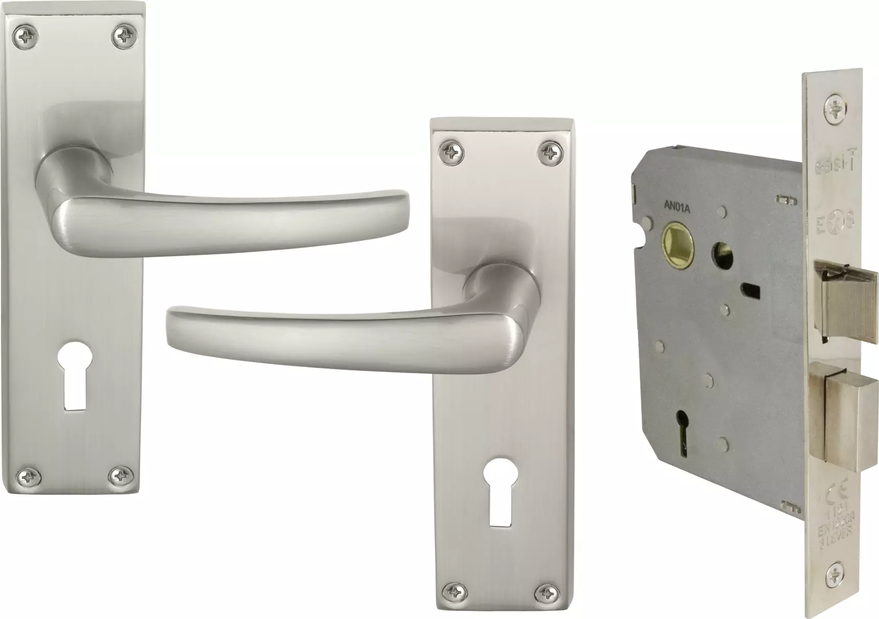 Contract Entrance Handle & 3 Lever Lock Kit - BN