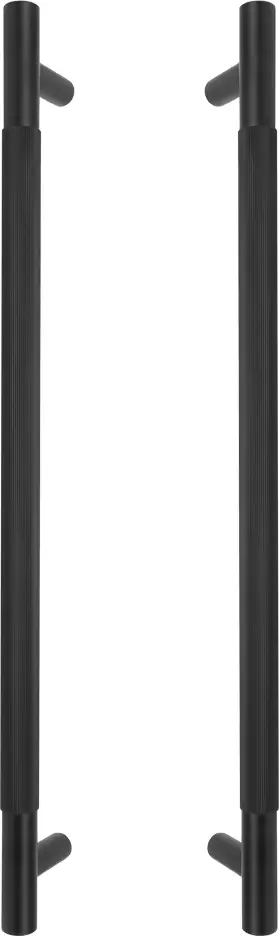 Brass - Pull Handle Set - 450mm - linear knurl - BLK