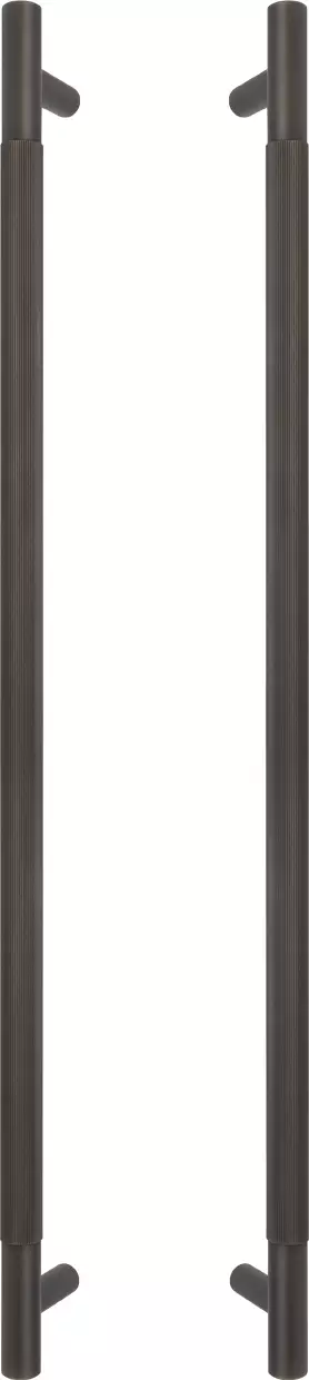 Brass - Pull Handle Set - 600mm - linear knurl - DRB