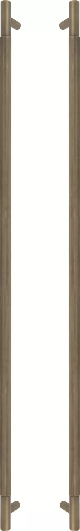 Brass - Pull Handle Set - 900mm - linear knurl - RB