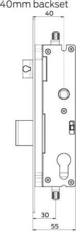 Virtus 4PT Euro Mortice Lock - 40mm Backset