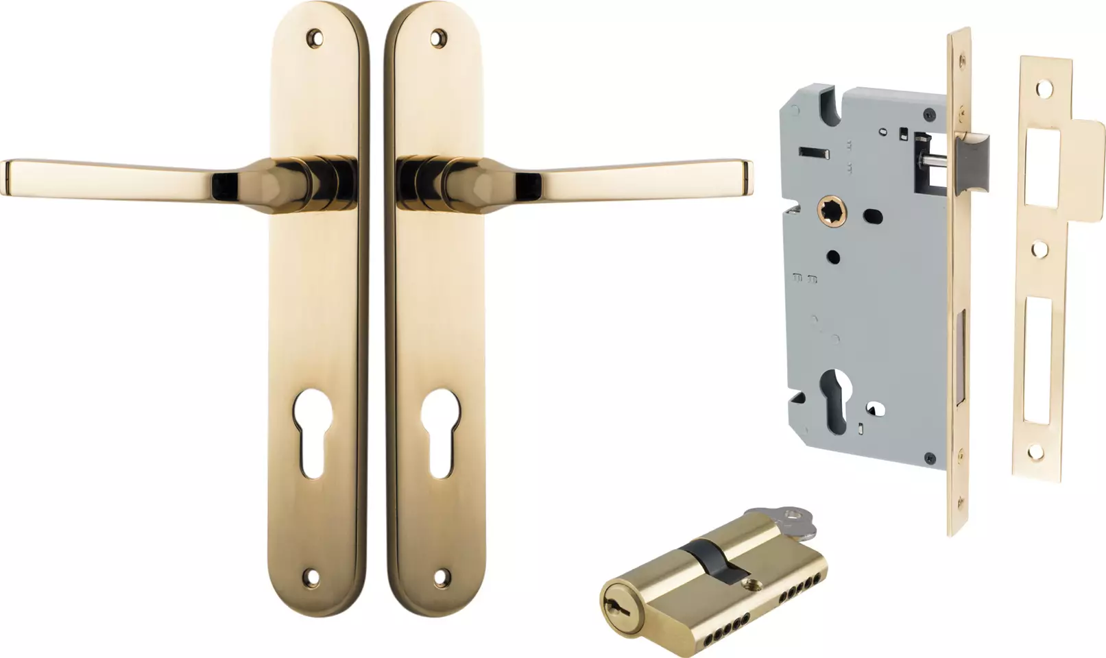 Annecy Lever - Oval Entrance Set - Key / Key - PB
