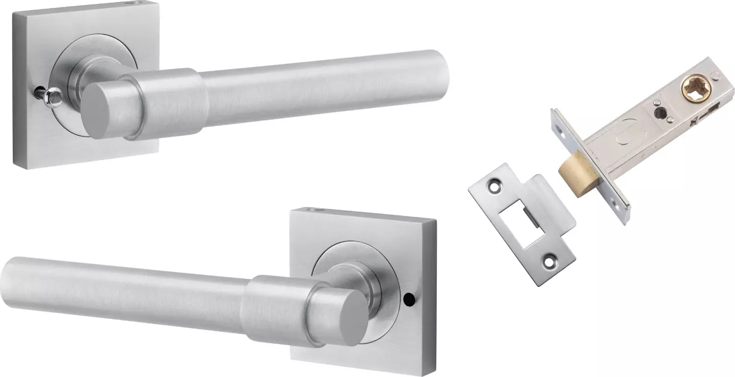 Helsinki Lever - Square Rose Integrated Privacy Set - SC