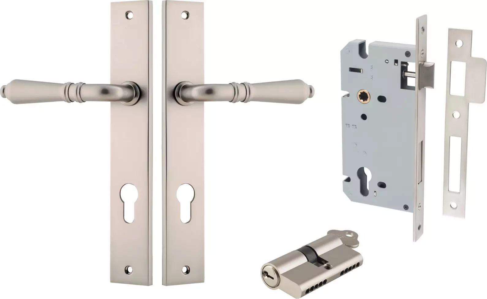 Sarlat Lever - Rectangular Entrance Set - Key / Key - SN