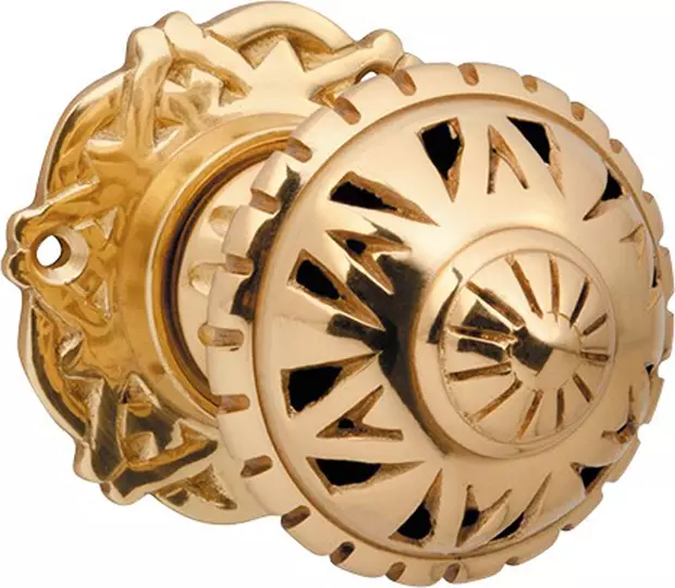 Filigree 63mm Knob on 66mm Backplate - PB Filigree 63mm Knob on 66mm Backplate - PB