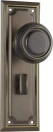 Edwardian 185 x 60mm Knob on Privacy Plate Set - AB