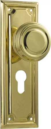 Edwardian 185 x 60mm Knob on Euro48 Plate Set - PB