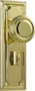 Edwardian 185 x 60mm Knob on Privacy Plate Set - PB