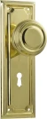 Edwardian 185 x 60mm Knob on Std Keyhole Plate Set - PB