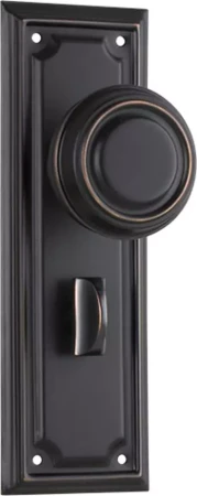 Edwardian 185 x 60mm Knob on Privacy Plate Set - AC