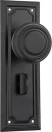 Edwardian 185 x 60mm Knob on Privacy Plate Set - MB