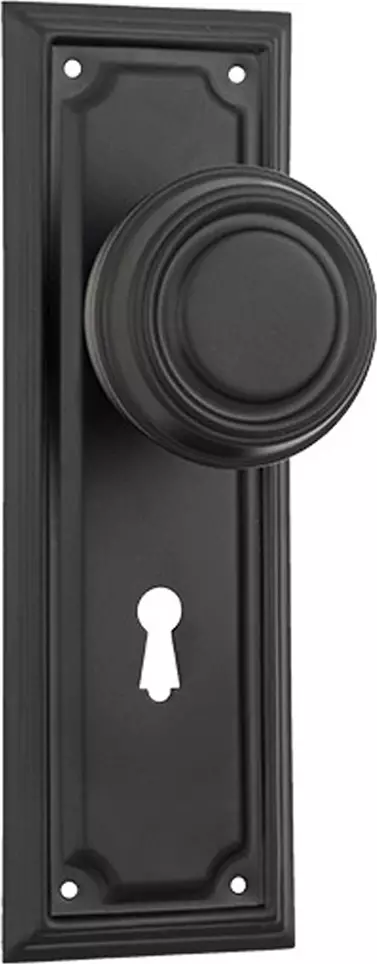 Edwardian 185 x 60mm Knob on Std Keyhole Plate Set - MB