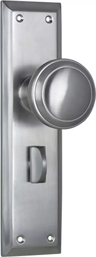 Milton 200 x 50mm Knob on Privacy Plate Set - SC
