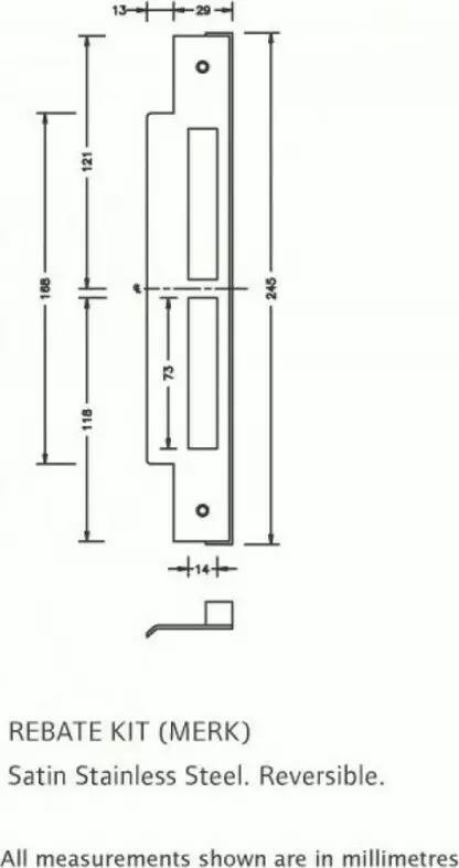 ME60 Mortice Lock Rebate Kit - SS ME60 Mortice Lock Rebate Kit - SS