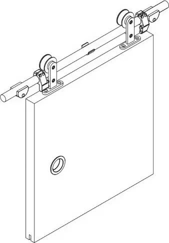 Open Round Rail Timber Top Fix - 1 Door Fitting Pack - BLK