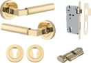Berlin Lever - Round Rose Entrance Set - Key / Turn - PB