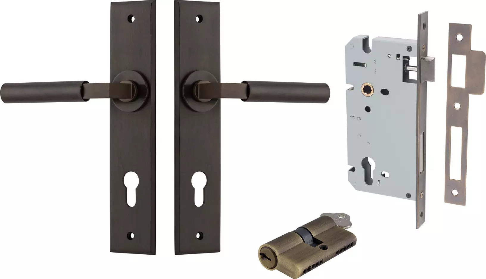Berlin Lever - Chamfered Entrance Set - Key / Key - SB