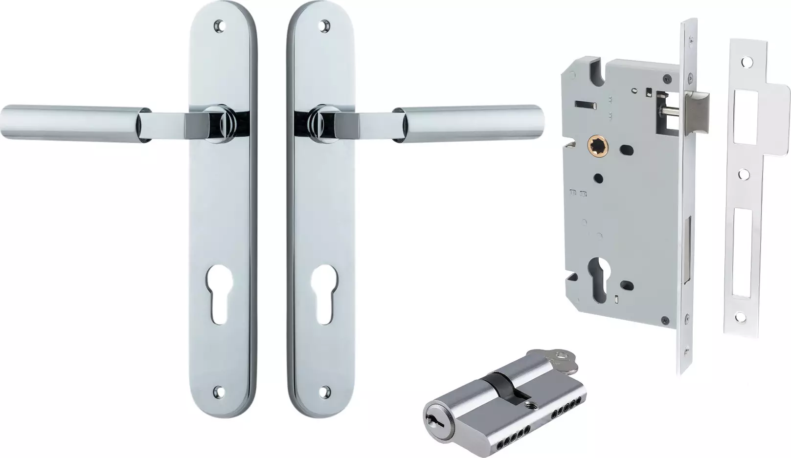 Berlin Lever - Oval Entrance Set - Key / Key - CP