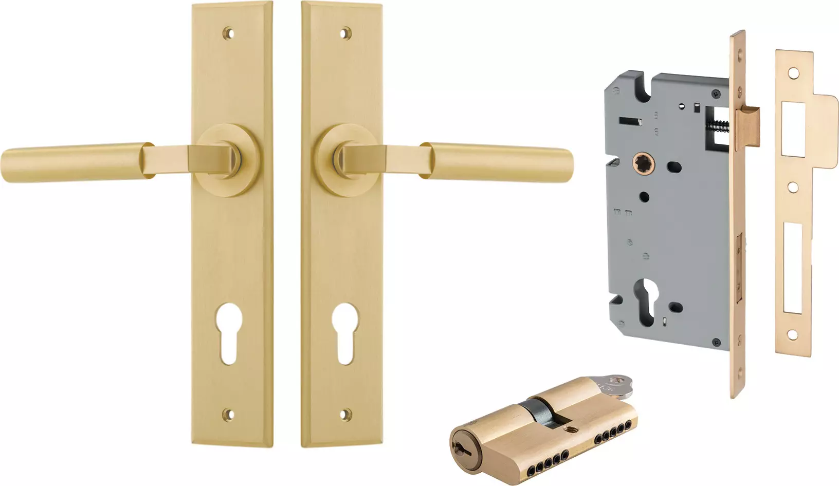 Berlin Lever - Chamfered Entrance Set - Key / Key - BB