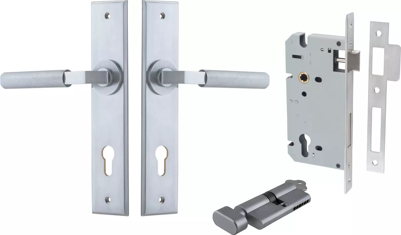 Brunswick Lever - Chamfered Entrance Set - Key / Turn - SC