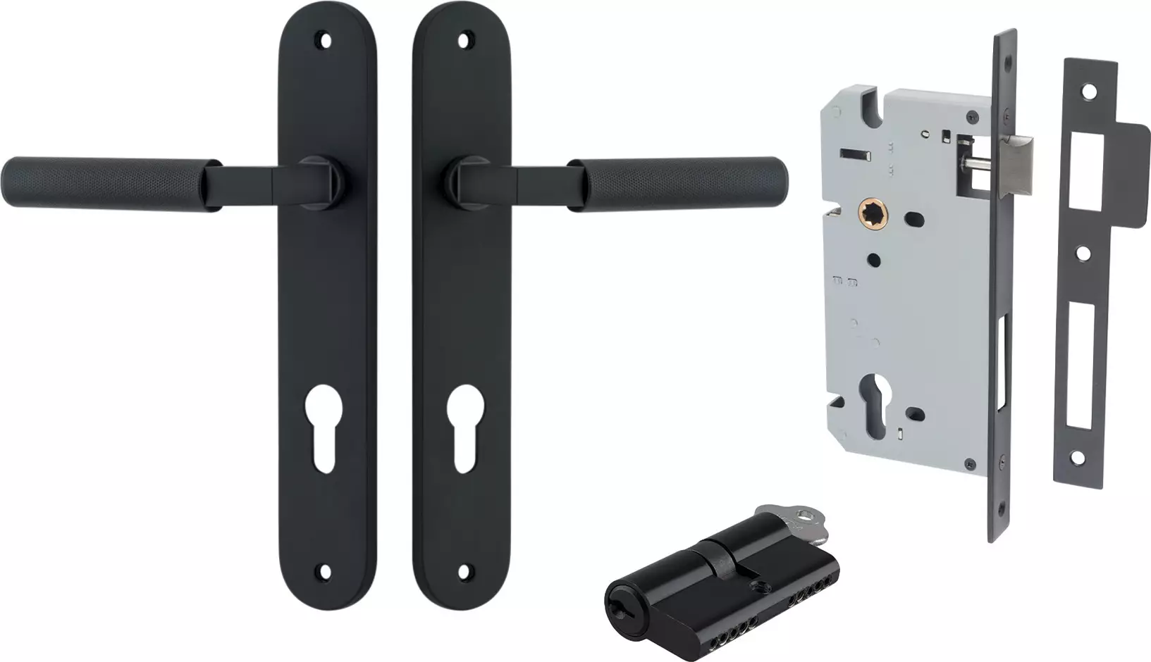 Brunswick Lever - Oval Entrance Set - Key / Key - MB