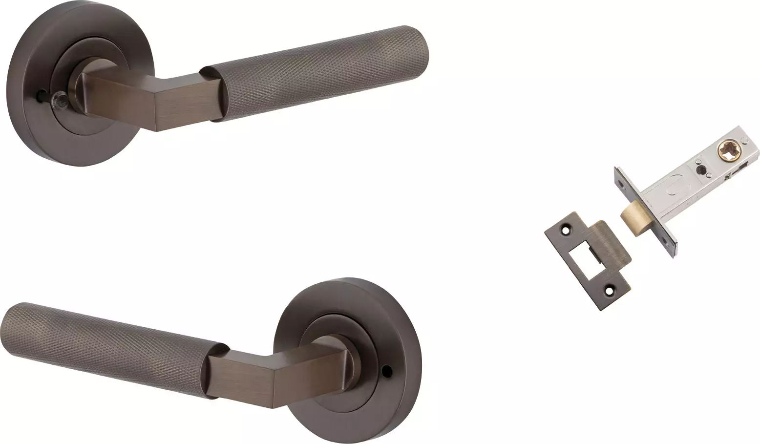 Brunswick Lever - Round Rose Integrated Privacy Set - SB