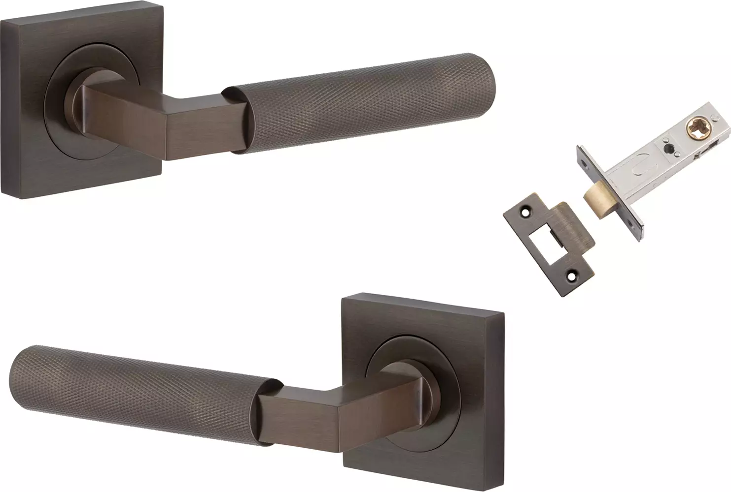 Brunswick Lever - Square Rose Passage Set - SB