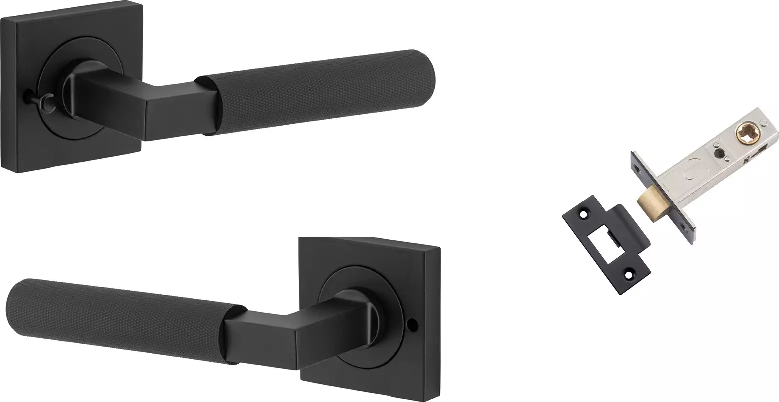 Brunswick Lever - Square Rose Integrated Privacy Set - MB