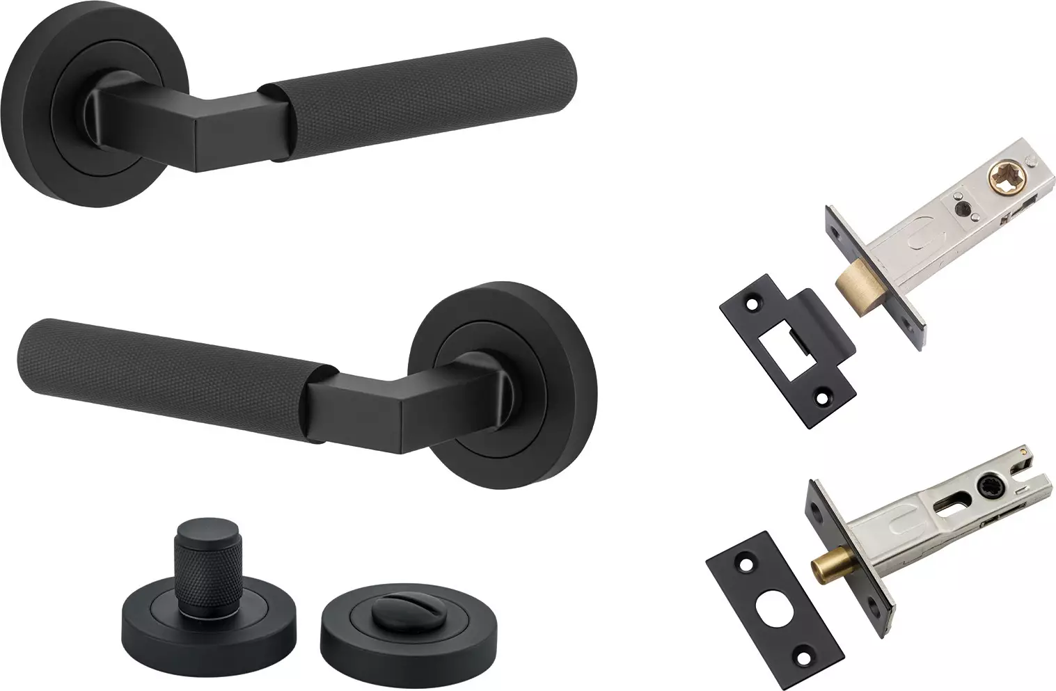 Brunswick Lever - Round Rose Privacy Set - MB