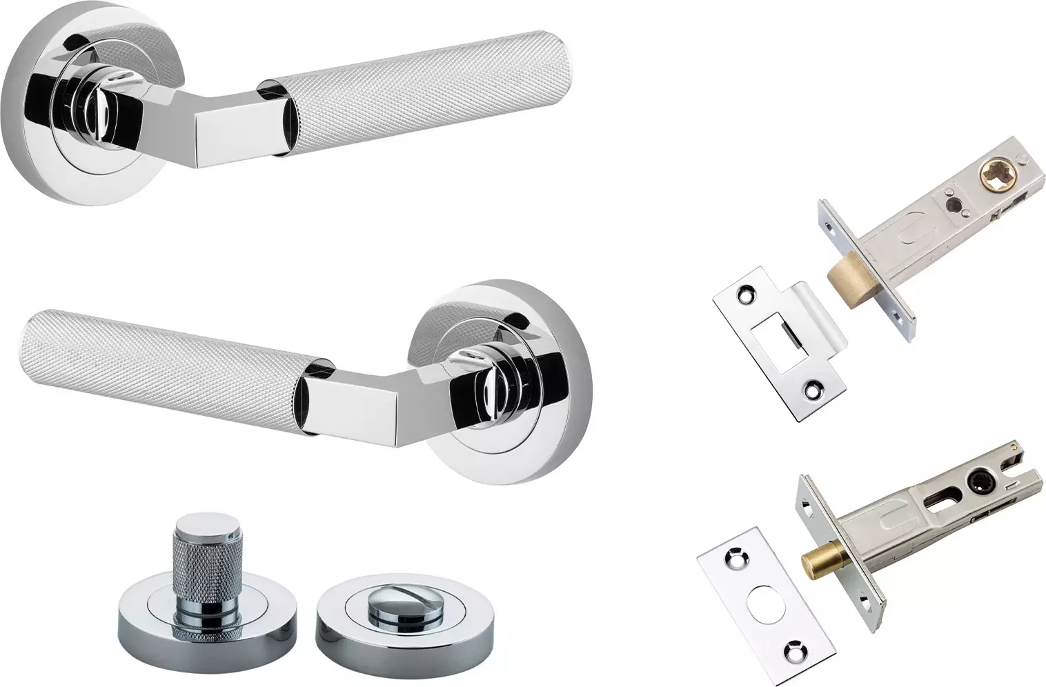 Brunswick Lever - Round Rose Privacy Set - CP