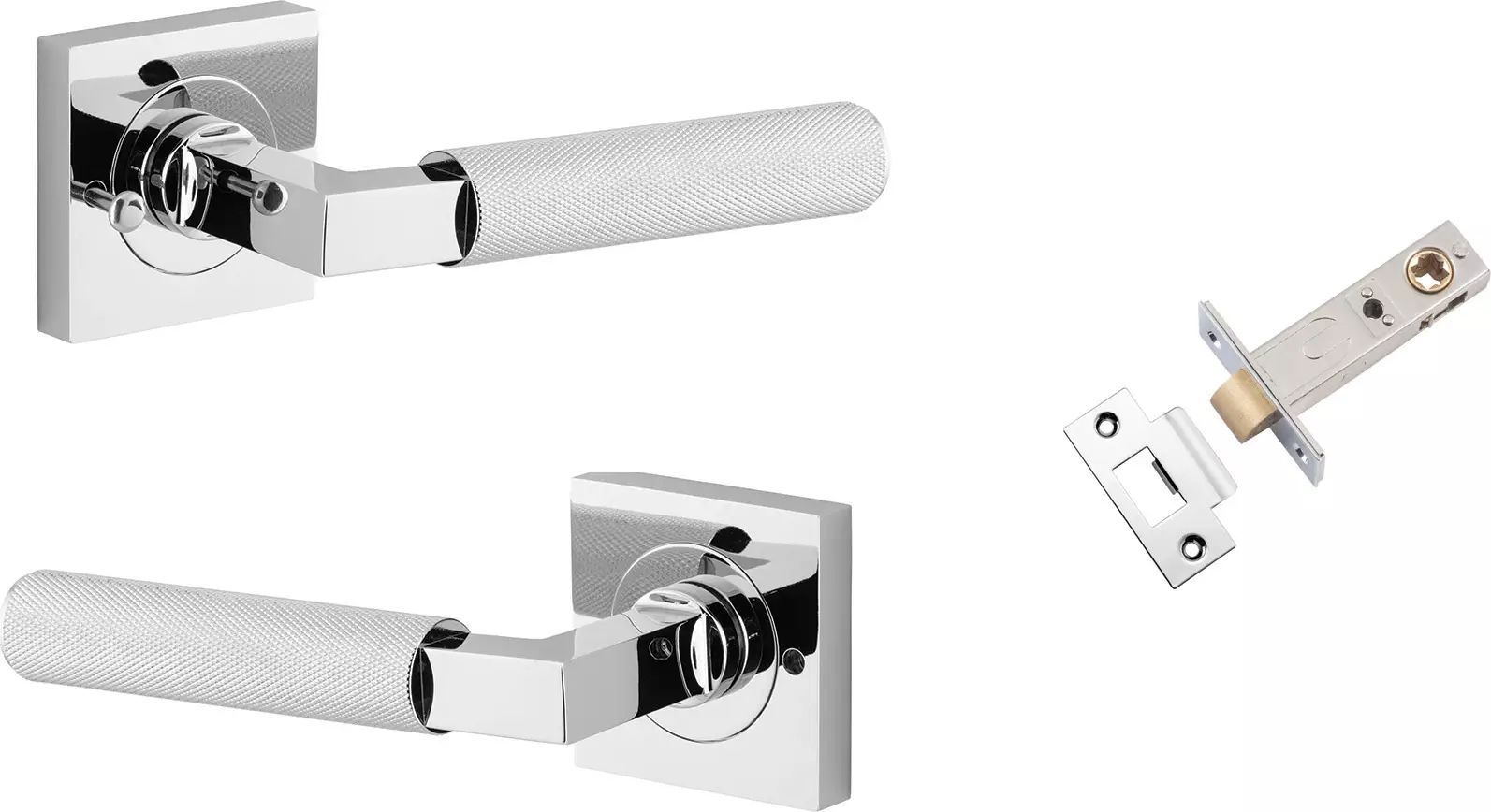 Brunswick Lever - Square Rose Integrated Privacy Set - CP