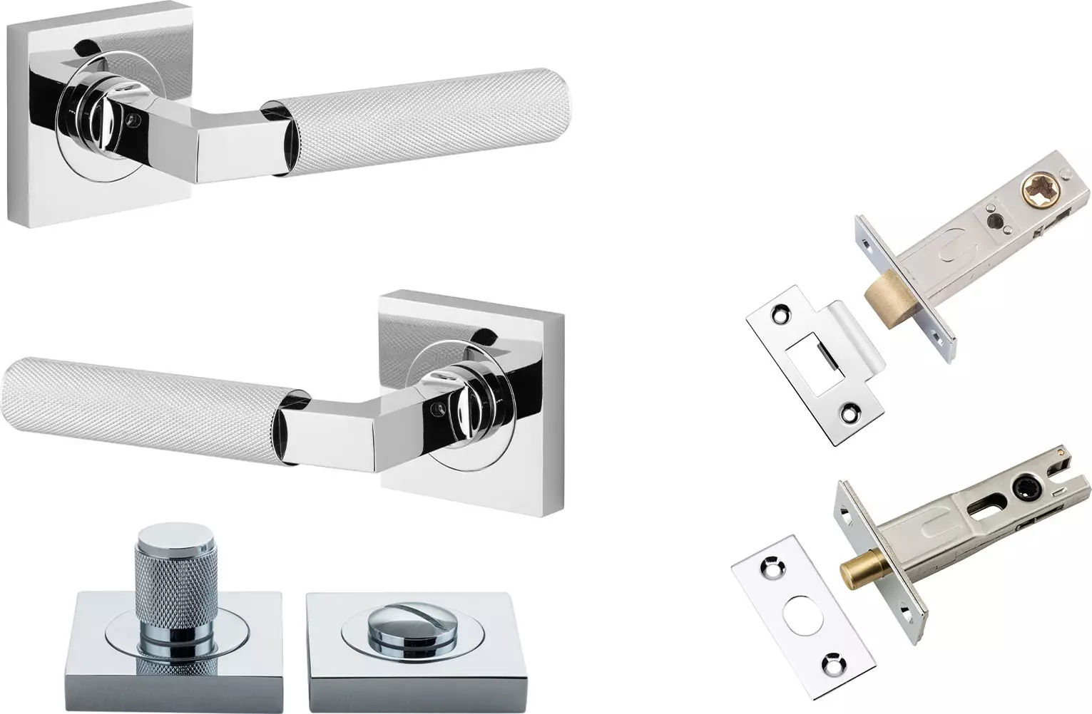 Brunswick Lever - Square Rose Privacy Set - CP