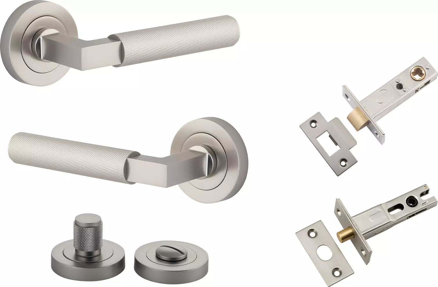 Brunswick Lever - Round Rose Privacy Set - SN