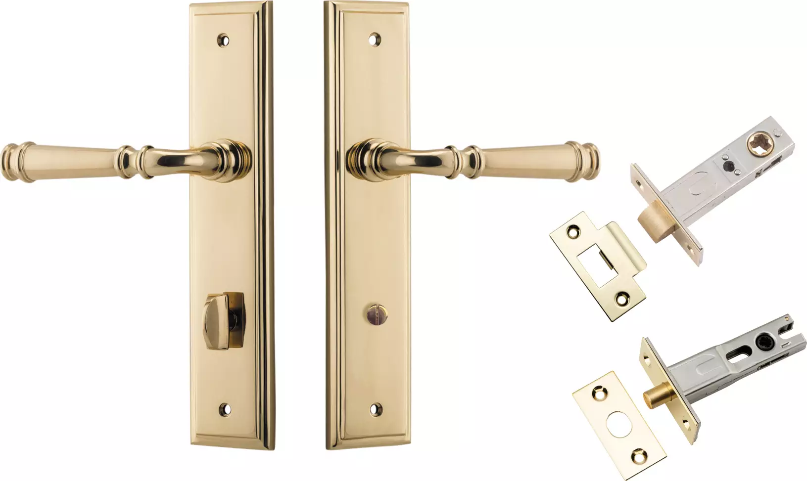 Verona Lever - Stepped Privacy Set - PB